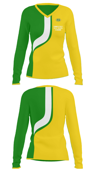 Women's Long Sleeve Vneck Shirt, Summerville High School Swimming, Swimming, Teamtime, Team time, sublimation, custom sports apparel, team uniforms, spirit wear, spiritwear, sports uniforms, custom shirts, team store, custom team store, fundraiser sports, apparel fundraiser