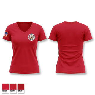 Womens Short Sleeve Vneck Shirt, CREOLA FIRE / RESCUE, Fire Department, Teamtime, Team time, sublimation, custom sports apparel, team uniforms, spirit wear, spiritwear, sports uniforms, custom shirts, team store, custom team store, fundraiser sports, apparel fundraiser