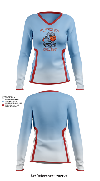 Womens Long Sleeve Vneck Shirt, Crismon Rattlers, Women's Basketball, Teamtime, Team time, sublimation, custom sports apparel, team uniforms, spirit wear, spiritwear, sports uniforms, custom shirts, team store, custom team store, fundraiser sports, apparel fundraiser