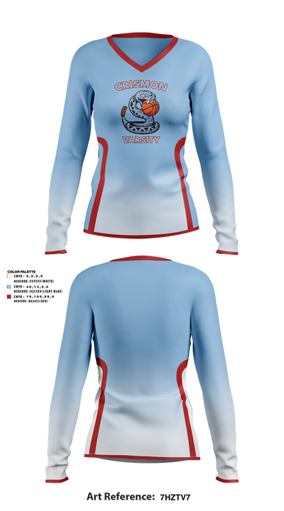 Crismon Rattlers 55873253 Women's Long Sleeve V-neck Shirt - 18