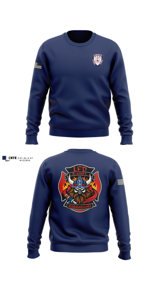 Crew Neck Sweatshirt, LFD, Fire Department, Teamtime, Team time, sublimation, custom sports apparel, team uniforms, spirit wear, spiritwear, sports uniforms, custom shirts, team store, custom team store, fundraiser sports, apparel fundraiser