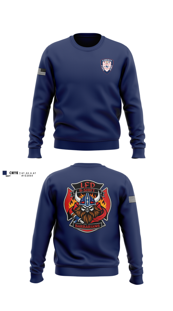 Crew Neck Sweatshirt, LFD, Fire Department, Teamtime, Team time, sublimation, custom sports apparel, team uniforms, spirit wear, spiritwear, sports uniforms, custom shirts, team store, custom team store, fundraiser sports, apparel fundraiser