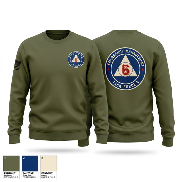 Crew Neck Sweatshirt, EMA Task Force 6, Fire Department, Teamtime, Team time, sublimation, custom sports apparel, team uniforms, spirit wear, spiritwear, sports uniforms, custom shirts, team store, custom team store, fundraiser sports, apparel fundraiser