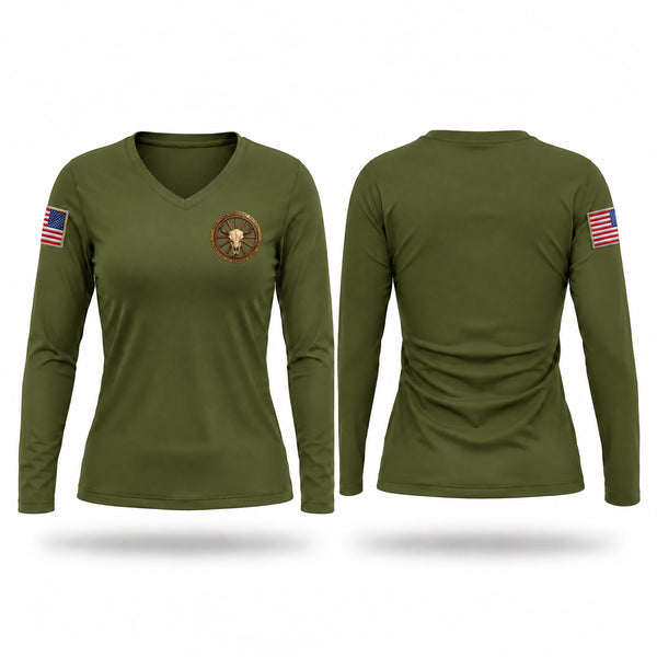 Womens Long Sleeve Vneck Shirt, Montana Highway Patrol, Police, Teamtime, Team time, sublimation, custom sports apparel, team uniforms, spirit wear, spiritwear, sports uniforms, custom shirts, team store, custom team store, fundraiser sports, apparel fundraiser