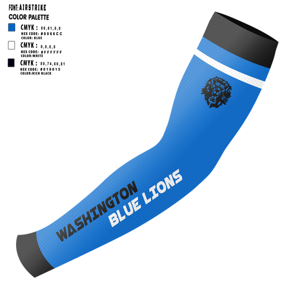 Arm Sleeve, Washington Blue Lions Football, , Teamtime, Team time, sublimation, custom sports apparel, team uniforms, spirit wear, spiritwear, sports uniforms, custom shirts, team store, custom team store, fundraiser sports, apparel fundraiser