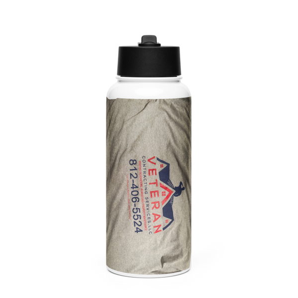Veteran Contracting Servíces 25435107 Stainless Steel Water Bottle with a Straw Lid