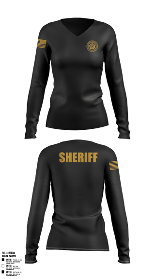 Womens Long Sleeve Vneck Shirt, Webster County Sheriff's Office, Police, Teamtime, Team time, sublimation, custom sports apparel, team uniforms, spirit wear, spiritwear, sports uniforms, custom shirts, team store, custom team store, fundraiser sports, apparel fundraiser