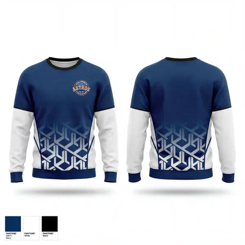 Crew Neck Sweatshirt, Astros, Baseball, Teamtime, Team time, sublimation, custom sports apparel, team uniforms, spirit wear, spiritwear, sports uniforms, custom shirts, team store, custom team store, fundraiser sports, apparel fundraiser