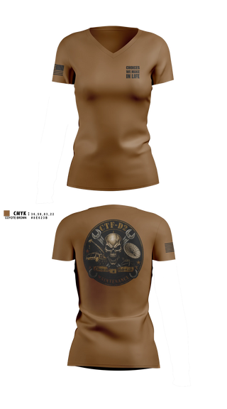 Womens Short Sleeve Vneck Shirt, CTF D-2, Army, Teamtime, Team time, sublimation, custom sports apparel, team uniforms, spirit wear, spiritwear, sports uniforms, custom shirts, team store, custom team store, fundraiser sports, apparel fundraiser