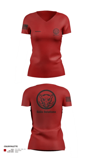 Womens Short Sleeve Vneck Shirt, Exile Solutions, Police, Teamtime, Team time, sublimation, custom sports apparel, team uniforms, spirit wear, spiritwear, sports uniforms, custom shirts, team store, custom team store, fundraiser sports, apparel fundraiser