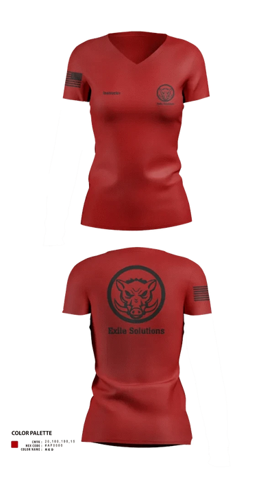 Exile Solutions 72007120 Women's Short Sleeve V-neck Shirt - 20