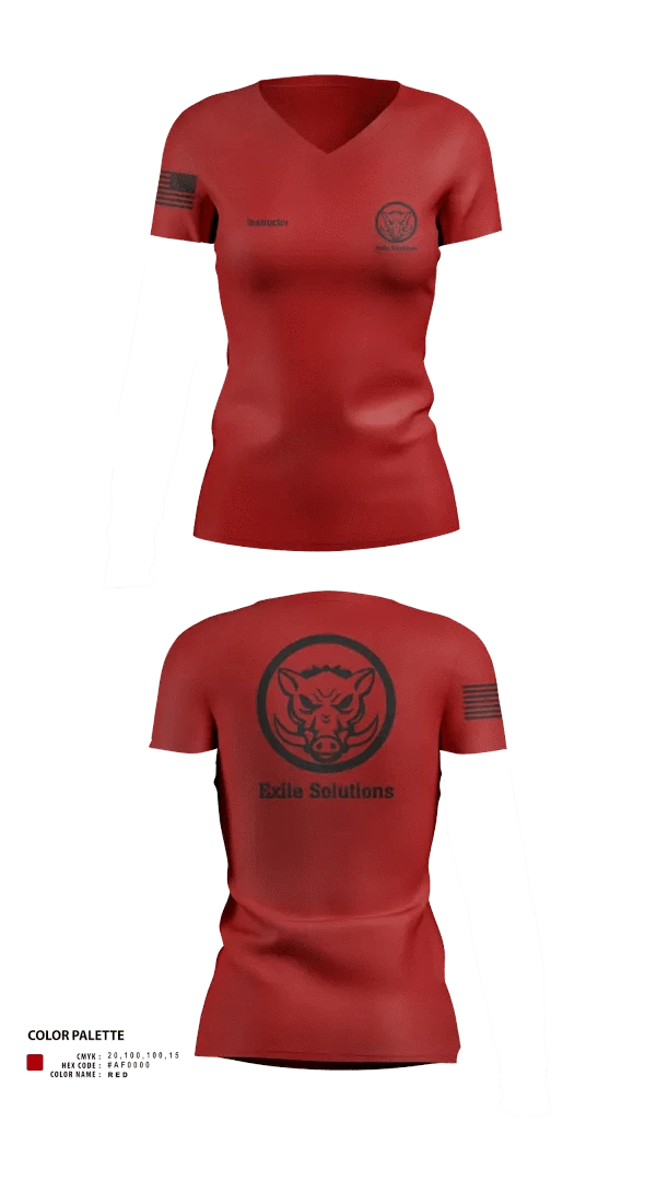 Womens Short Sleeve Vneck Shirt, Exile Solutions, Police, Teamtime, Team time, sublimation, custom sports apparel, team uniforms, spirit wear, spiritwear, sports uniforms, custom shirts, team store, custom team store, fundraiser sports, apparel fundraiser