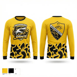 Long Sleeve Performance Shirt, Jaws, Men's Soccer, Teamtime, Team time, sublimation, custom sports apparel, team uniforms, spirit wear, spiritwear, sports uniforms, custom shirts, team store, custom team store, fundraiser sports, apparel fundraiser