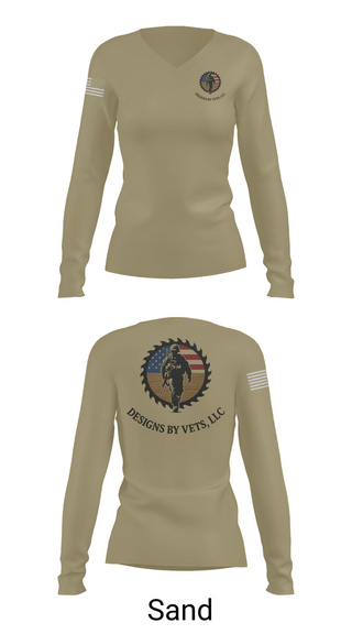 Womens Long Sleeve Vneck Shirt, Designs By Vets, , Teamtime, Team time, sublimation, custom sports apparel, team uniforms, spirit wear, spiritwear, sports uniforms, custom shirts, team store, custom team store, fundraiser sports, apparel fundraiser