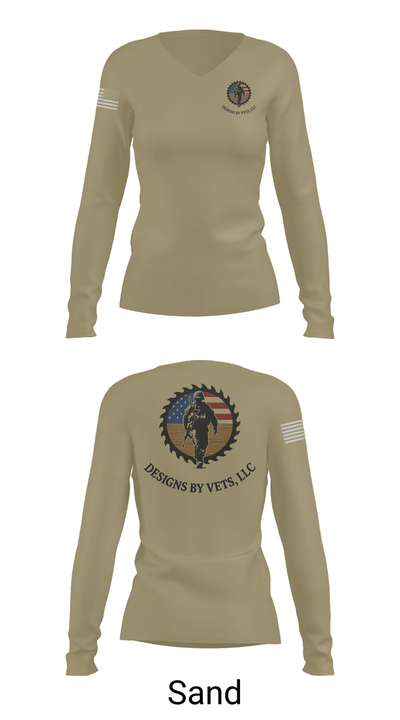 Designs By Vets 85600951 Women's Long Sleeve V-neck Shirt - 97