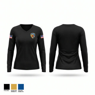 Womens Long Sleeve Vneck Shirt, Hartsville Police Department, Police, Teamtime, Team time, sublimation, custom sports apparel, team uniforms, spirit wear, spiritwear, sports uniforms, custom shirts, team store, custom team store, fundraiser sports, apparel fundraiser