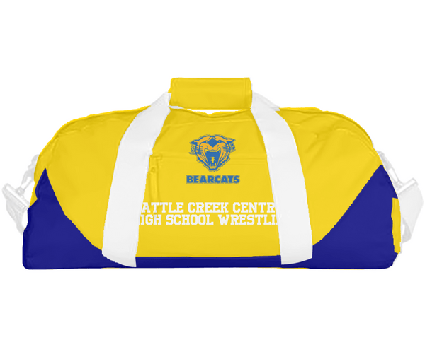 Duffle Bag, Battle Creek Central High School Wrestling, Wrestling, Teamtime, Team time, sublimation, custom sports apparel, team uniforms, spirit wear, spiritwear, sports uniforms, custom shirts, team store, custom team store, fundraiser sports, apparel fundraiser