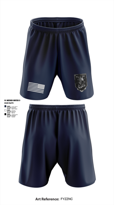 1-222 Aviation Regiment Athletic Shorts With Pockets - 9