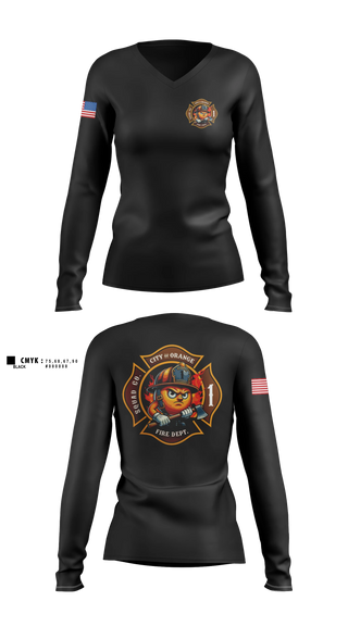 Womens Long Sleeve Vneck Shirt, Tour 4, Fire Department, Teamtime, Team time, sublimation, custom sports apparel, team uniforms, spirit wear, spiritwear, sports uniforms, custom shirts, team store, custom team store, fundraiser sports, apparel fundraiser
