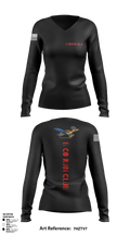 Blackfoot Company Run Club Women's Long Sleeve V-neck Shirt - 5