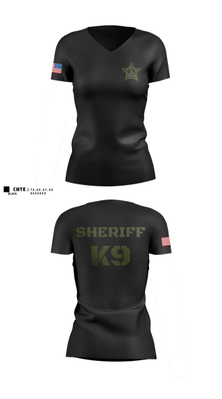 Womens Short Sleeve Vneck Shirt, BCSO K9 UNIT, Police, Teamtime, Team time, sublimation, custom sports apparel, team uniforms, spirit wear, spiritwear, sports uniforms, custom shirts, team store, custom team store, fundraiser sports, apparel fundraiser