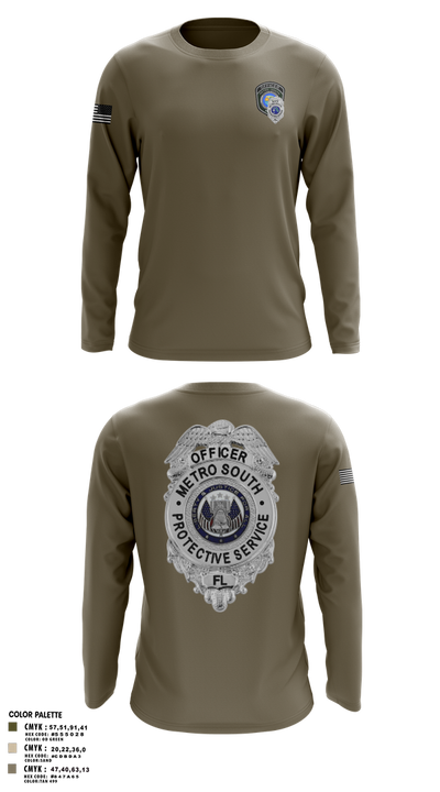 METRO SOUTH PROTECTIVE SERVICE 25947378 Long Sleeve Performance Shirt 3