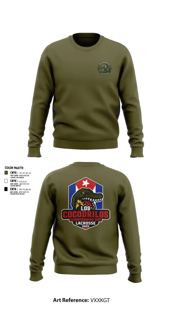 Crew Neck Sweatshirt, Los Cocodrilos, Men's Lacrosse, Teamtime, Team time, sublimation, custom sports apparel, team uniforms, spirit wear, spiritwear, sports uniforms, custom shirts, team store, custom team store, fundraiser sports, apparel fundraiser