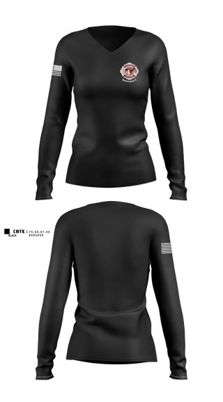 Womens Long Sleeve Vneck Shirt, Edinburgh Fire & Rescue, Fire Department, Teamtime, Team time, sublimation, custom sports apparel, team uniforms, spirit wear, spiritwear, sports uniforms, custom shirts, team store, custom team store, fundraiser sports, apparel fundraiser