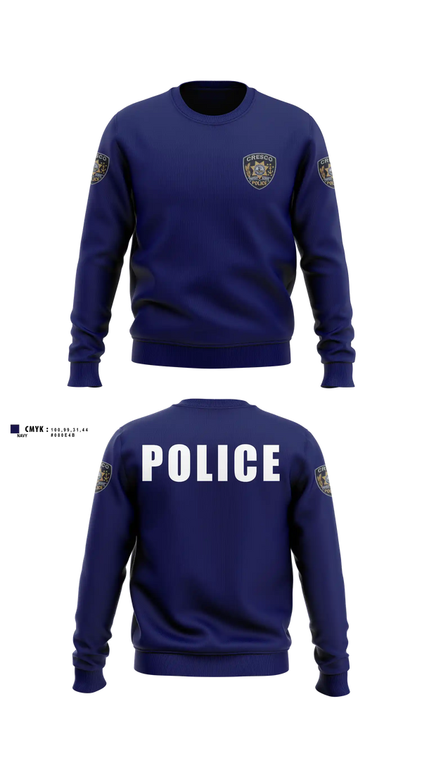 Crew Neck Sweatshirt, Cresco Police Department, Police, Teamtime, Team time, sublimation, custom sports apparel, team uniforms, spirit wear, spiritwear, sports uniforms, custom shirts, team store, custom team store, fundraiser sports, apparel fundraiser