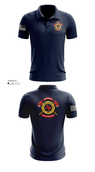 Short Sleeve Performance Polo, Old Ocean Fire Department, Fire Department, Teamtime, Team time, sublimation, custom sports apparel, team uniforms, spirit wear, spiritwear, sports uniforms, custom shirts, team store, custom team store, fundraiser sports, apparel fundraiser