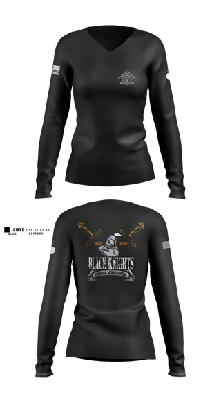 Womens Long Sleeve Vneck Shirt, B Co 832nd OD BN, , Teamtime, Team time, sublimation, custom sports apparel, team uniforms, spirit wear, spiritwear, sports uniforms, custom shirts, team store, custom team store, fundraiser sports, apparel fundraiser