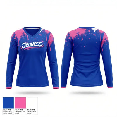 Jeuness 26878324 Women's Long Sleeve V-neck Shirt - 1