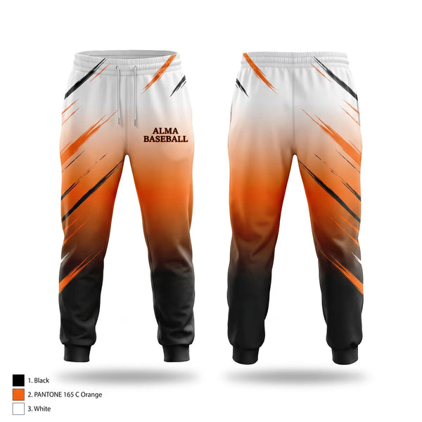 Sweatpants, Alma, Baseball, Teamtime, Team time, sublimation, custom sports apparel, team uniforms, spirit wear, spiritwear, sports uniforms, custom shirts, team store, custom team store, fundraiser sports, apparel fundraiser