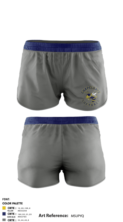 Chapelgate Christian Academy Softball 69454440 Women's Shorts - 3