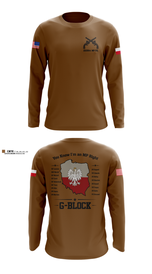 Long Sleeve Performance Shirt, 2228TH MP CO 3rd PLT, National Guard, Teamtime, Team time, sublimation, custom sports apparel, team uniforms, spirit wear, spiritwear, sports uniforms, custom shirts, team store, custom team store, fundraiser sports, apparel fundraiser