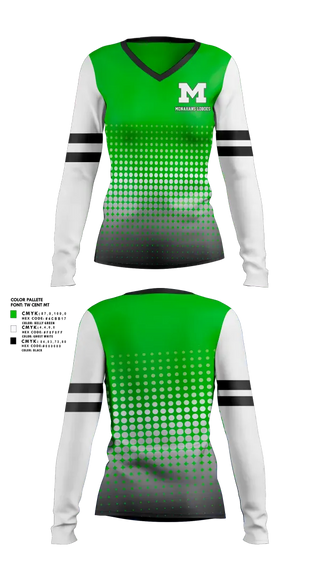 Womens Long Sleeve Vneck Shirt, Monahans Loboes, Spirit Store, Teamtime, Team time, sublimation, custom sports apparel, team uniforms, spirit wear, spiritwear, sports uniforms, custom shirts, team store, custom team store, fundraiser sports, apparel fundraiser
