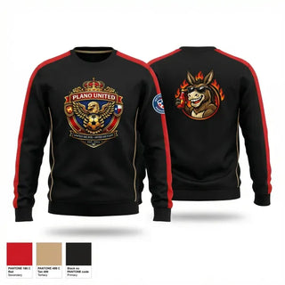 Crew Neck Sweatshirt, Plano United, Men's Soccer, Teamtime, Team time, sublimation, custom sports apparel, team uniforms, spirit wear, spiritwear, sports uniforms, custom shirts, team store, custom team store, fundraiser sports, apparel fundraiser