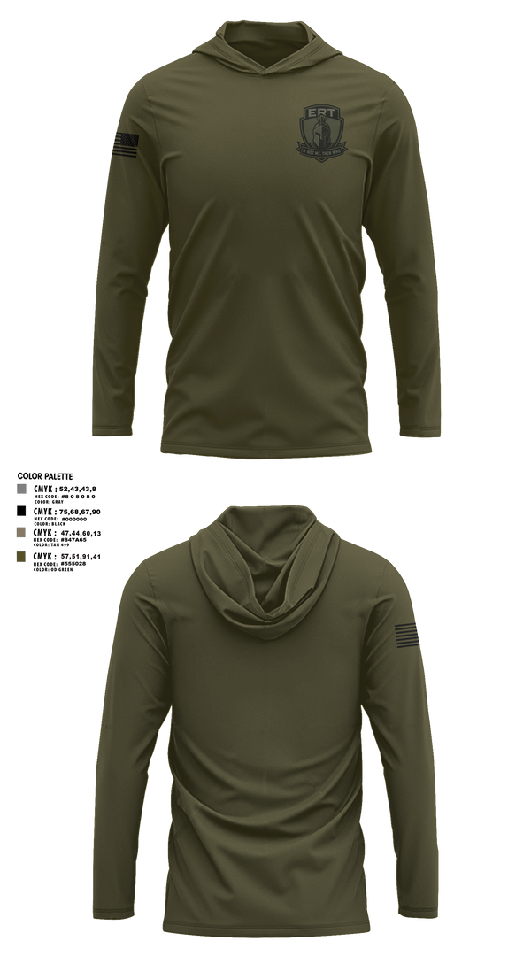Long Sleeve Performance Shirt with hood, Sheboygan PD ERT, Police, Teamtime, Team time, sublimation, custom sports apparel, team uniforms, spirit wear, spiritwear, sports uniforms, custom shirts, team store, custom team store, fundraiser sports, apparel fundraiser