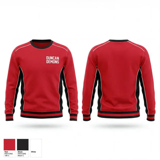 Crew Neck Sweatshirt, Duncan Demons, Tennis, Teamtime, Team time, sublimation, custom sports apparel, team uniforms, spirit wear, spiritwear, sports uniforms, custom shirts, team store, custom team store, fundraiser sports, apparel fundraiser