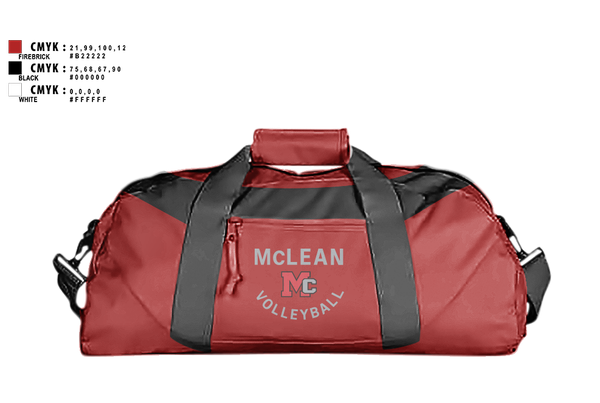 Duffle Bag, McLean Girls Volleyball, Women's Volleyball, Teamtime, Team time, sublimation, custom sports apparel, team uniforms, spirit wear, spiritwear, sports uniforms, custom shirts, team store, custom team store, fundraiser sports, apparel fundraiser