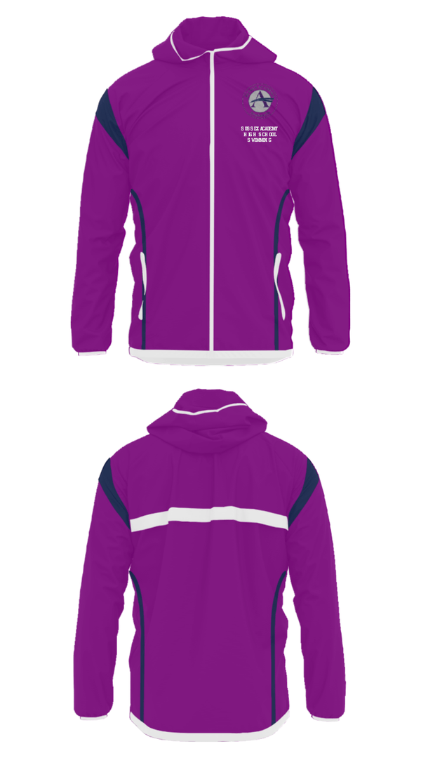Windbreaker, Sussex Academy High School Swimming, Swimming, Teamtime, Team time, sublimation, custom sports apparel, team uniforms, spirit wear, spiritwear, sports uniforms, custom shirts, team store, custom team store, fundraiser sports, apparel fundraiser
