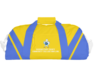 Duffle Bag, Schenectady County Community College Bowling, Bowling, Teamtime, Team time, sublimation, custom sports apparel, team uniforms, spirit wear, spiritwear, sports uniforms, custom shirts, team store, custom team store, fundraiser sports, apparel fundraiser