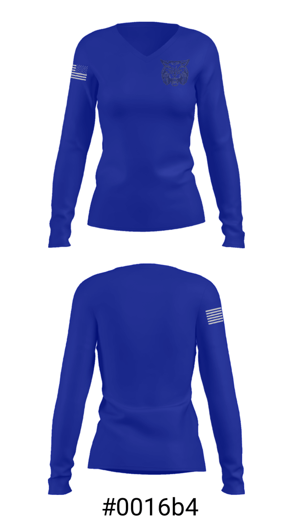 Women's Long Sleeve Vneck Shirt, Troutman Middle School, Spirit Store, Teamtime, Team time, sublimation, custom sports apparel, team uniforms, spirit wear, spiritwear, sports uniforms, custom shirts, team store, custom team store, fundraiser sports, apparel fundraiser