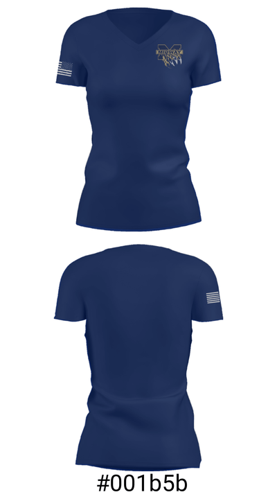 Midway Wolverines 62369449 Women's Short Sleeve V-neck Shirt - 21