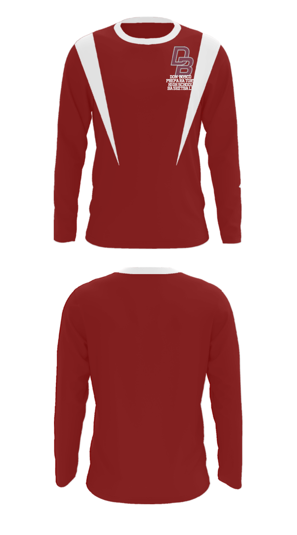Long Sleeve Performance Shirt, Don Bosco Preparatory High School Basketball, Men's Basketball, Teamtime, Team time, sublimation, custom sports apparel, team uniforms, spirit wear, spiritwear, sports uniforms, custom shirts, team store, custom team store, fundraiser sports, apparel fundraiser