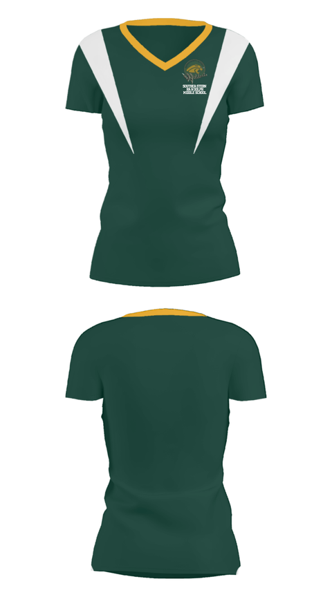 Women's Short Sleeve Vneck Shirt, Southeastern Randolph Middle School, Spirit Store, Teamtime, Team time, sublimation, custom sports apparel, team uniforms, spirit wear, spiritwear, sports uniforms, custom shirts, team store, custom team store, fundraiser sports, apparel fundraiser