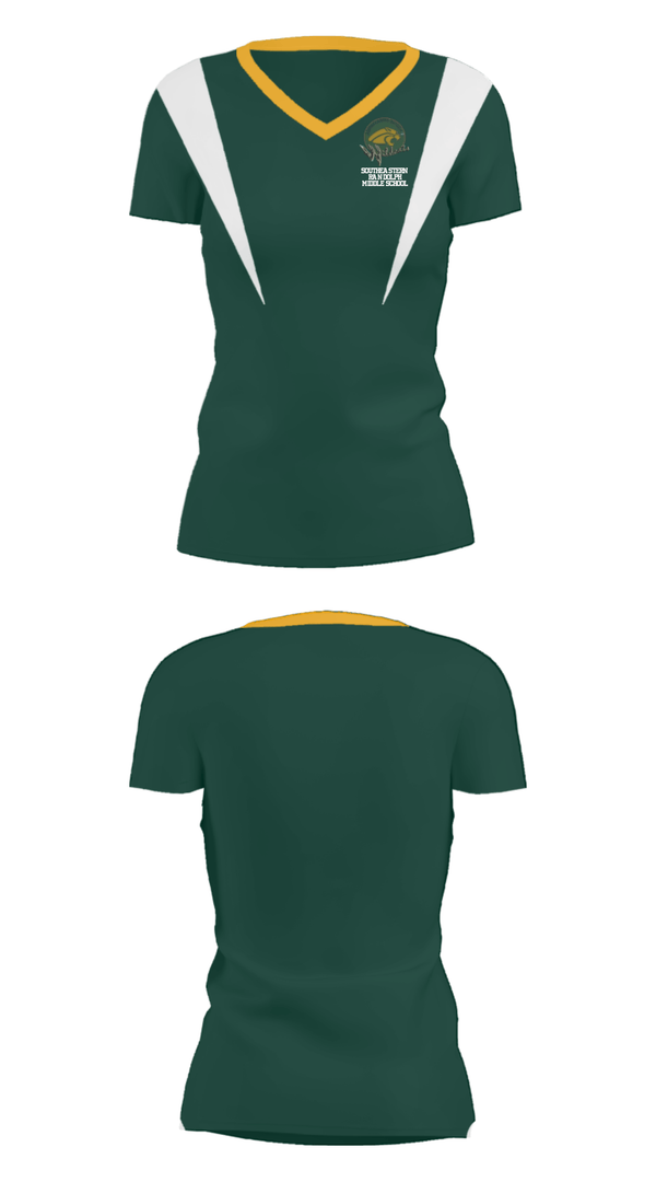 Women's Short Sleeve Vneck Shirt, Southeastern Randolph Middle School, Spirit Store, Teamtime, Team time, sublimation, custom sports apparel, team uniforms, spirit wear, spiritwear, sports uniforms, custom shirts, team store, custom team store, fundraiser sports, apparel fundraiser