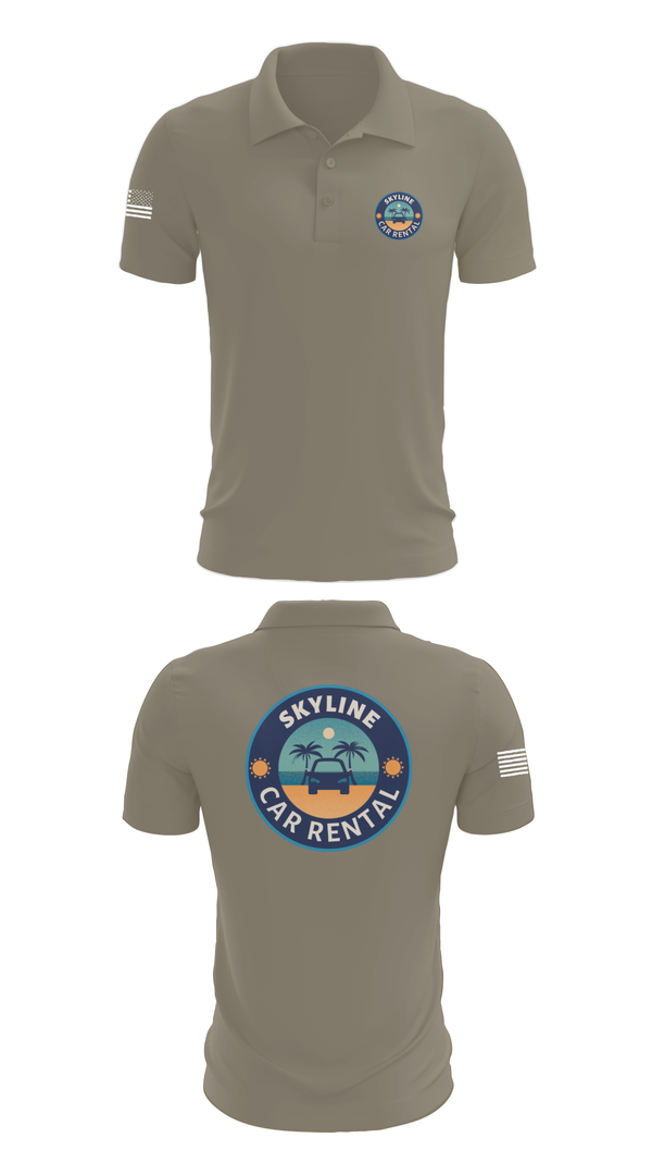 Short Sleeve Performance Polo, Skyline Car Rental, Men's Basketball, Teamtime, Team time, sublimation, custom sports apparel, team uniforms, spirit wear, spiritwear, sports uniforms, custom shirts, team store, custom team store, fundraiser sports, apparel fundraiser
