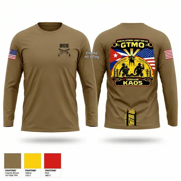 Long Sleeve Performance Shirt, 805th MP CO, 2nd Platoon, Army, Teamtime, Team time, sublimation, custom sports apparel, team uniforms, spirit wear, spiritwear, sports uniforms, custom shirts, team store, custom team store, fundraiser sports, apparel fundraiser