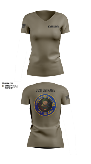 Womens Short Sleeve Vneck Shirt, Oregon national guard shooting team, Army, Teamtime, Team time, sublimation, custom sports apparel, team uniforms, spirit wear, spiritwear, sports uniforms, custom shirts, team store, custom team store, fundraiser sports, apparel fundraiser